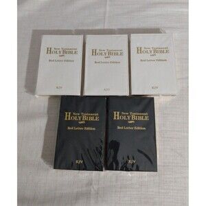 5 mini Bibles New Testament KJV 3 White 2 Black